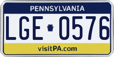 PA license plate LGE0576
