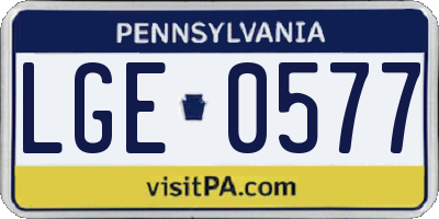PA license plate LGE0577