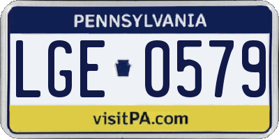 PA license plate LGE0579