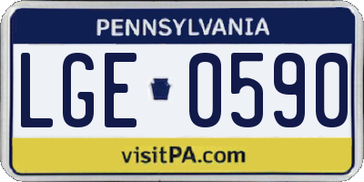 PA license plate LGE0590