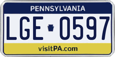 PA license plate LGE0597
