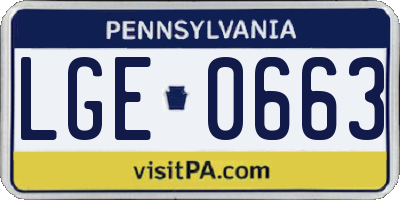 PA license plate LGE0663