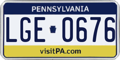 PA license plate LGE0676