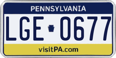 PA license plate LGE0677