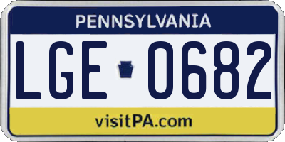 PA license plate LGE0682