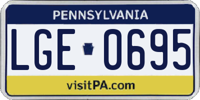 PA license plate LGE0695