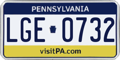 PA license plate LGE0732