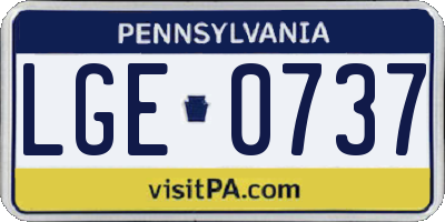 PA license plate LGE0737