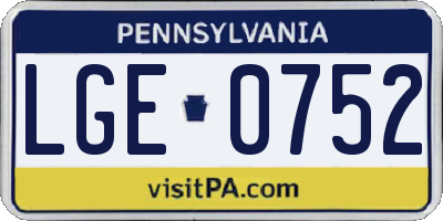 PA license plate LGE0752