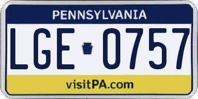 PA license plate LGE0757