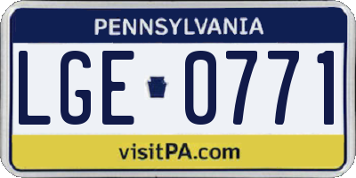 PA license plate LGE0771