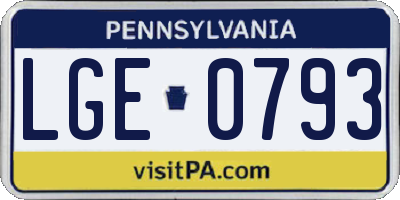PA license plate LGE0793