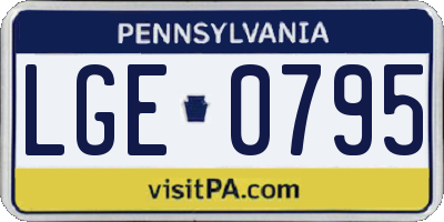 PA license plate LGE0795