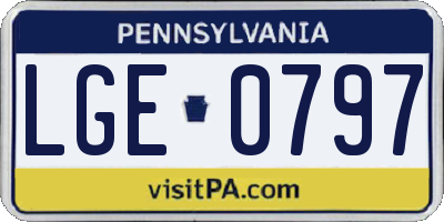 PA license plate LGE0797