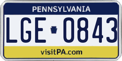PA license plate LGE0843