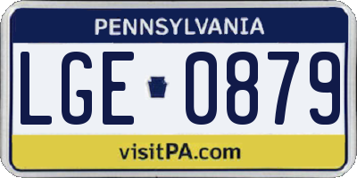PA license plate LGE0879