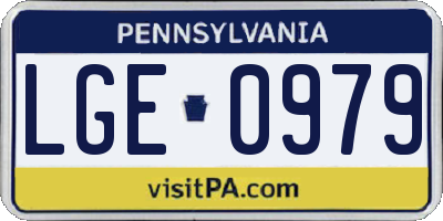 PA license plate LGE0979