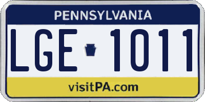 PA license plate LGE1011