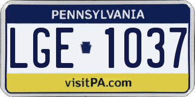 PA license plate LGE1037