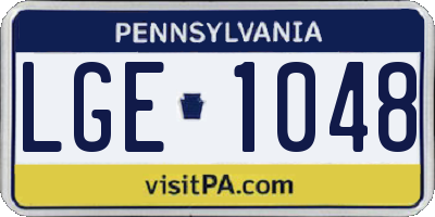 PA license plate LGE1048