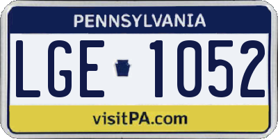 PA license plate LGE1052