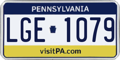 PA license plate LGE1079