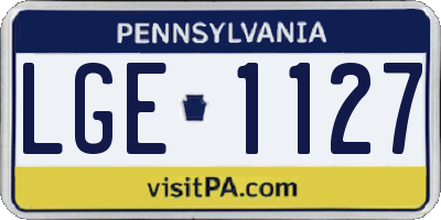 PA license plate LGE1127