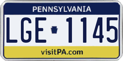 PA license plate LGE1145