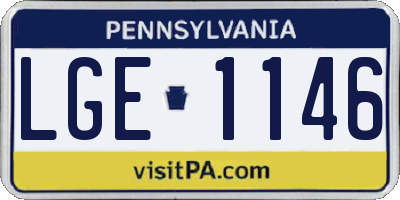 PA license plate LGE1146