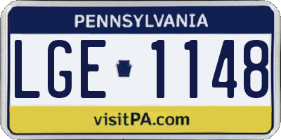 PA license plate LGE1148