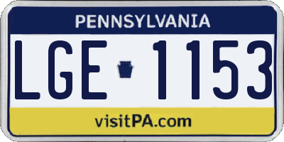 PA license plate LGE1153