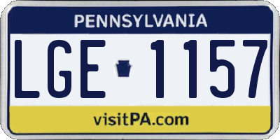 PA license plate LGE1157