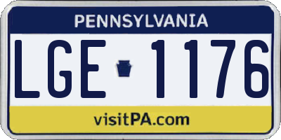 PA license plate LGE1176