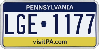 PA license plate LGE1177