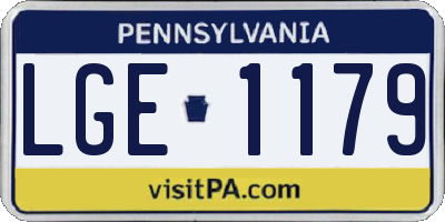 PA license plate LGE1179