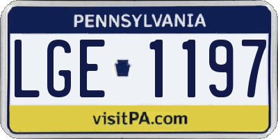 PA license plate LGE1197
