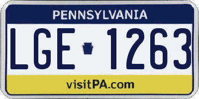 PA license plate LGE1263