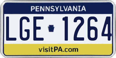 PA license plate LGE1264