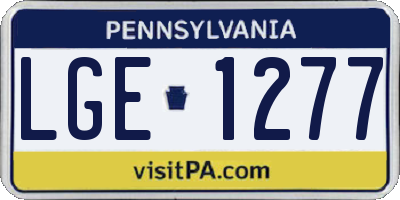 PA license plate LGE1277