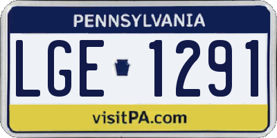 PA license plate LGE1291