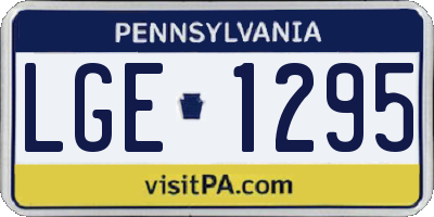 PA license plate LGE1295