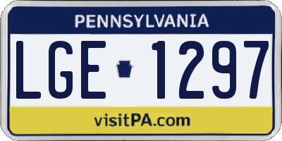 PA license plate LGE1297