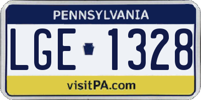 PA license plate LGE1328