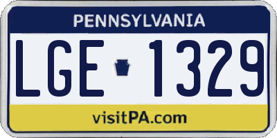 PA license plate LGE1329