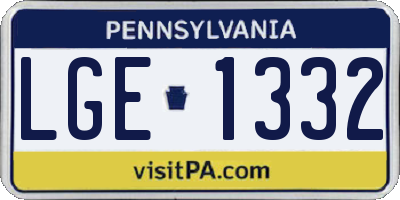 PA license plate LGE1332