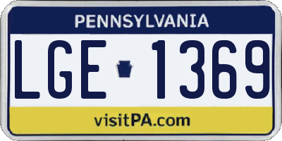 PA license plate LGE1369