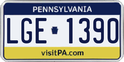 PA license plate LGE1390