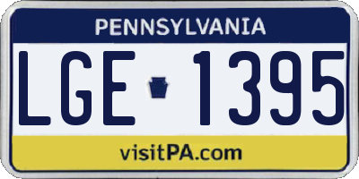 PA license plate LGE1395