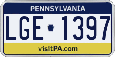 PA license plate LGE1397