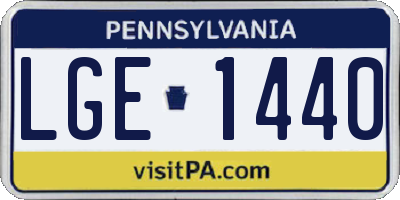 PA license plate LGE1440